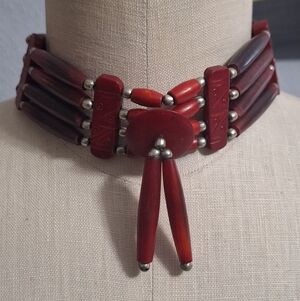Buffalo Bone 4 Strand Native Style Choker Necklace